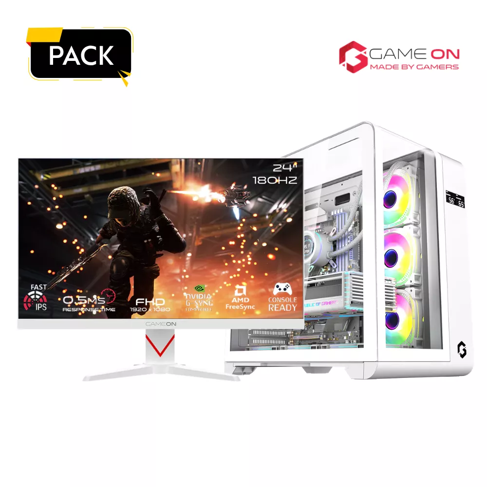 PC Gamer Gameon M01 — Ryzen 5 5500 | RTX 3050 8G | Écran 24